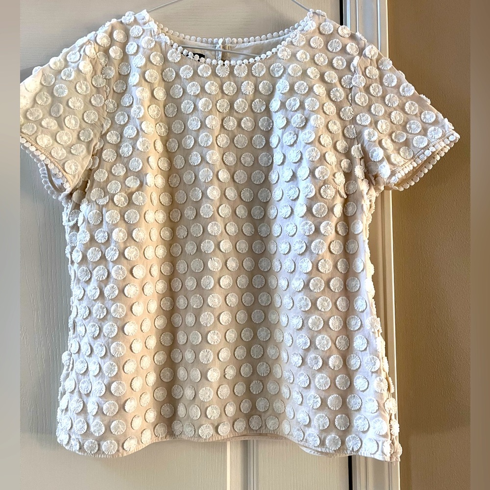 Talbots cream circle dollie shirt, size 12